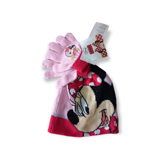 Picture of MINNIE MOUSE HAT AND PINK GLOVES SET